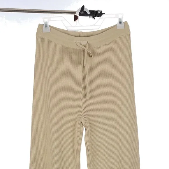 Cider Light Green Beige Ribbed Pants Women's Large - Picture 2 of 7